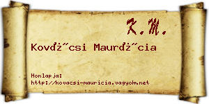 Kovácsi Maurícia névjegykártya